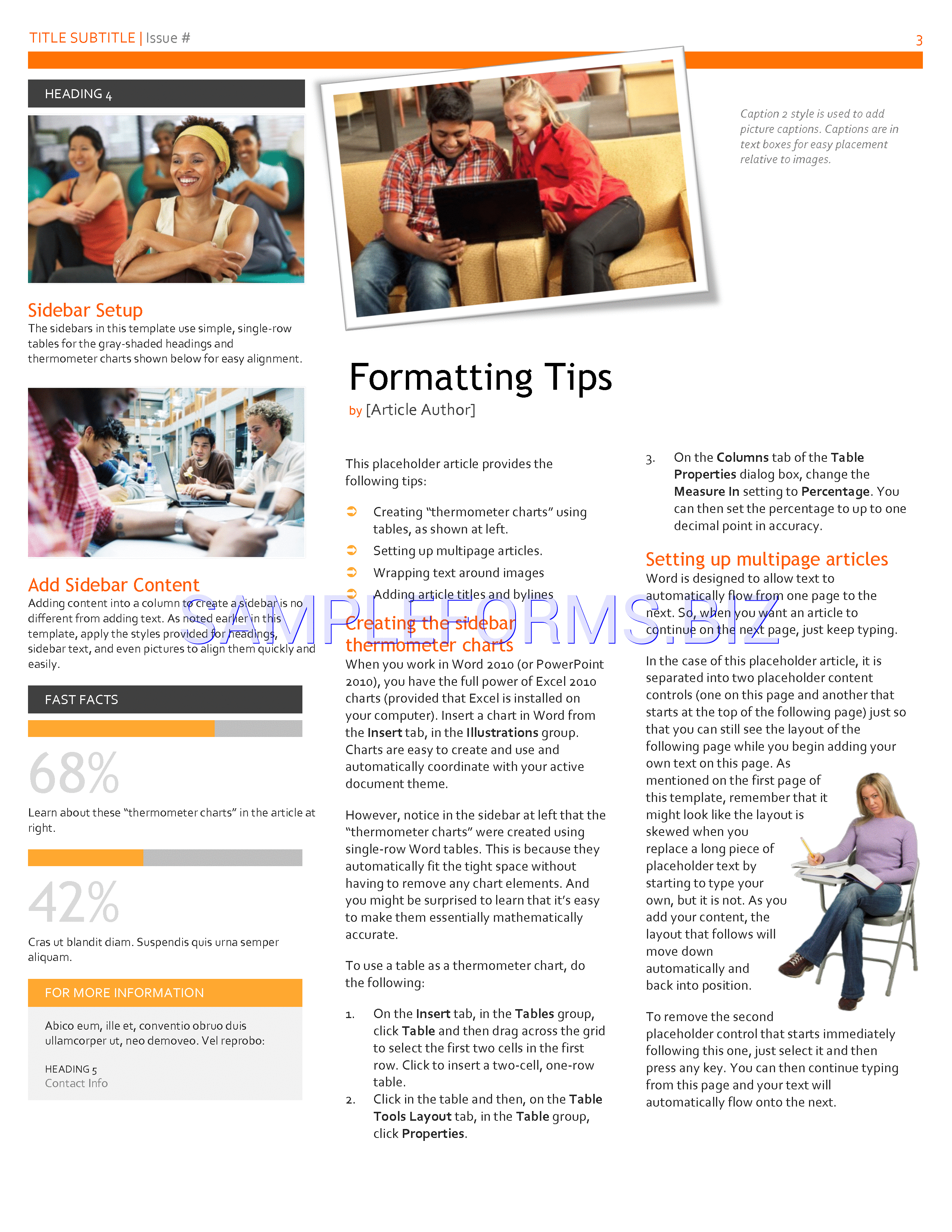 Preview free downloadable School Newsletter Template 3 in PDF (page 3)